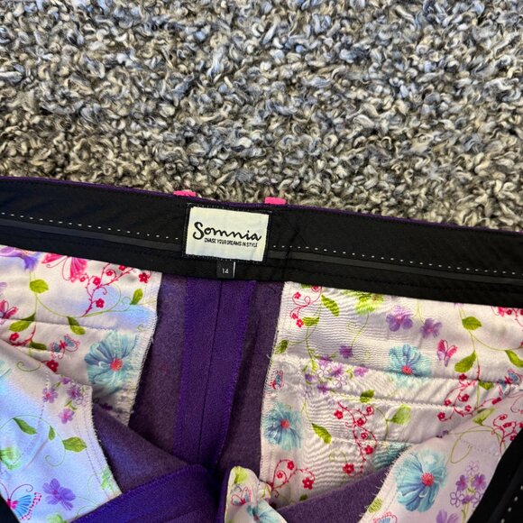 Novesa London Somnia Women’s Wool Pants – Purple with Pink Accents - Picture 2 of 4